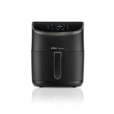 Imagen de Ufesa Sparrow Freidora Aire 6 litros, Air Fryer 8 Programas, 1700 W, Digital, Temporizador, Temperatura 80ºC 200ºC, Sin BPA ni PFOA, Freidoras de con Cubeta y Bandeja Anti Adherentes