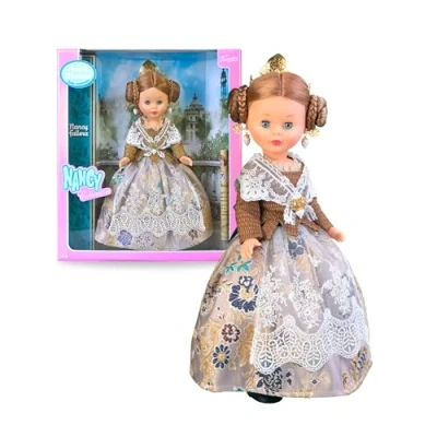 Imagen de Nancy Colección Fallera Edición 2025, Muñeca de 42 cm, con Auténtico Traje Regional la Comunidad Valenciana, Diseño y Accesorios hechos en Honor a las Fallas, Certificado Oficial, Famosa (NAL12000)