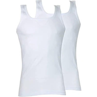 Imagen de Athéna L210 Camiseta de Tirantes, Blanco/Blanco, S (Pack 2) para Hombre