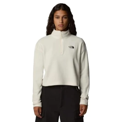 Imagen de The North Face 100 Glacier Cropped ¼ ZIP Forro polar, Mujer, Talla: Medium, White dune