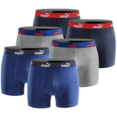 Imagen de PUMA Calzoncillos tipo bóxer básicos, 6 unidades, edición limitada, color negro, S