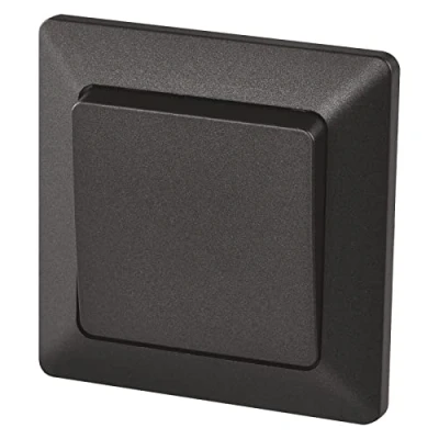 Imagen de EMOS Interruptor de cruz negro, con un balancín, 250 V /10 AX, plástico, sin caja empotrada, clase protección IP20 para interiores