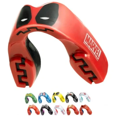 Imagen de Marvel Deadpool Protector bucal adultos para todos los deportes de contacto, incluidos rugby, MMA, artes marciales kickboxing, judo, hockey y boxeo