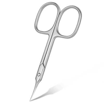 Imagen de URAQT Tijeras Profesionales para Uñas, Tijera Uñas Curva Extra Afiladas, Acero Inoxidable Cutícula, de Belleza Cejas, Vello Facial, Bigote, Nariz
