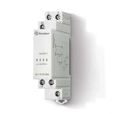 Imagen de Finder serie 13 Rele biestable modular 16a 230v corriente alterna 50/60hz continua