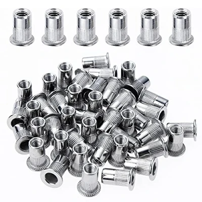 Imagen de Gueenky 200 Piezas Tuercas Remachables de Acero Inoxidable, M3 Remaches Roscados Remachables, Kit para Muebles Madera (7 mm x 9 mm)