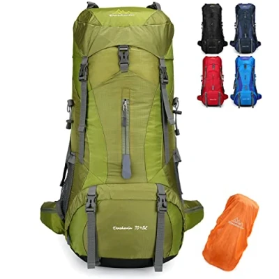 Imagen de Doshwin 70L Mochila Camping Trekking Senderismo Viaje (con Funda Impermeable) (Verde)