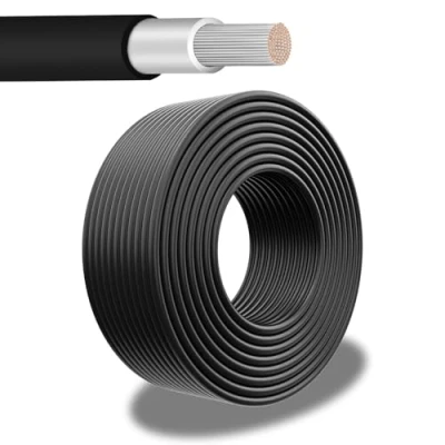 Imagen de PowerWerk cable solar de 6 mm² negro 10 m resistente a los rayos UV, flexible, fotovoltaico, conexión para panel solar, inversor y regulador carga (negro,