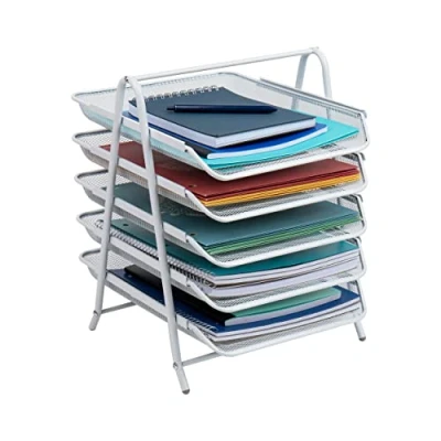 Imagen de Mind Reader Organizador de Escritorio con 3 bandejas deslizantes para Cartas, Documentos, Correo, Archivos, Papel