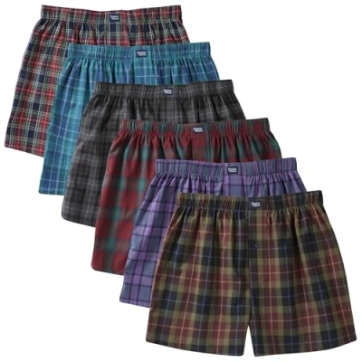 Imagen de Charles Wilson Calzoncillo Tejido Bóxer de Hombre Paquete 6 Unidades (S, Tartan Check 88)