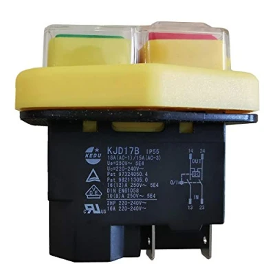 Imagen de KEDU KJD17B Interruptor Electromagnético Industrial de 4 Polos, Herramientas Eléctricas ON AUS, Pulsador para Sierra, Amoladora, Máquina Equipo 250 V 220 240
