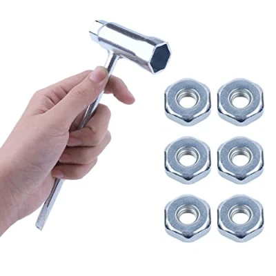 Imagen de ADEFOL Llave de Motosierra con 6 Tuercas para Stihl 017 018 MS170 MS180 019 020 021 023 MS230 MS250 024 025 026 028 034, 13 x 19 mm Destornillador Herramienta Reparacio (Llave Tuercas)