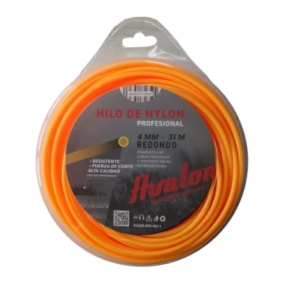 Imagen de Avalon Hilo Redondo de Nylon Universal para Desbrozadora y Cortacésped (4 mm x 31 m) Alta Durabilidad Rendimiento Óptimo en Las tareas desbroce