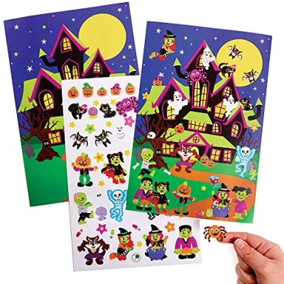 Imagen de Baker Ross FX210 Kit Escenas de Halloween con Pegatinas Juego 5 para Niños