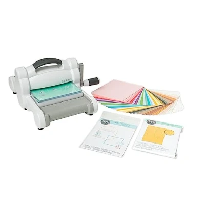 Imagen de Kit para principiantes de troquelado y estampado manual Sizzix Big Shot (6 pulgadas) Fabricación tarjetas, manualidades con papel, álbumes recortes