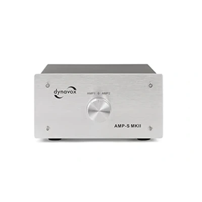 Imagen de Dynavox AMP S MKII Amplificador e Interruptor de Caja en Carcasa Metal para conexión estéreo y Envolvente a través Enchufe Banana o Conector Abrazadera, Color Plateado
