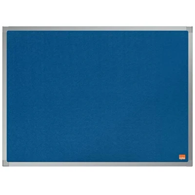 Imagen de Nobo Tablero de Anuncios Fieltro, 600 x 450 mm, Marco Aluminio, Fijado a la Pared con Montaje en las Esquinas, Gama Essence, Azul, 1915201