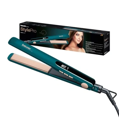 Imagen de Beurer HS 50 Ocean Plancha para el pelo, alisador con revestimiento cerámico de queratina un cabello suave, pantalla LED indicar la temperatura, ajuste temperatura 120 a 220C