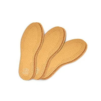 Imagen de Paquete de 3 Pares Plantillas Premium para Zapatos Hechas Cuero Oveja con Curtido Vegetal y Corcho Natural, Elegantes Cómodas, Set Pecari Cork Kaps (Hombre 42 EUR)