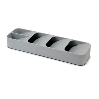 Imagen de Joseph Drawer Store Organizador compacto para cajones de cubiertos, 5 compartimentos, capacidad más 24 piezas Gris