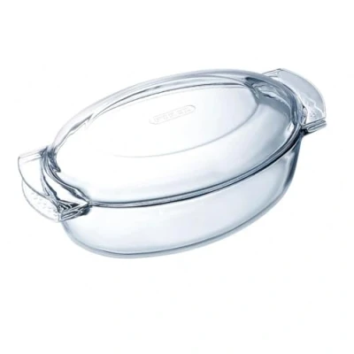 Imagen de Pyrex 460A000/5043 Cacerola ovalada de cristal con tapa, Transparente, 5.8 L (1040712)