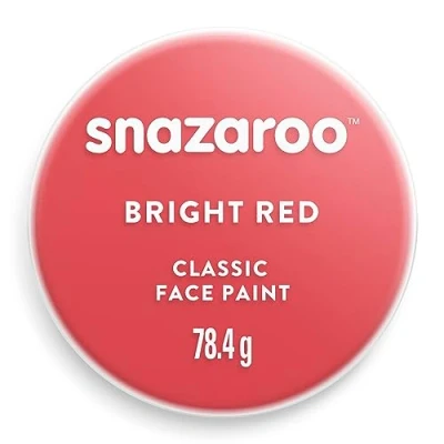 Imagen de Snazaroo Pintura facial y corporal, 75 ml, color rojo brillante, profesional a base de agua, pastilla aquacolor individual para adultos, niños efectos especiales