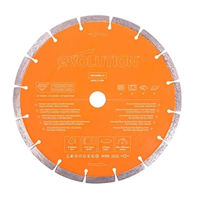 Imagen de Evolution Hoja de diamante prémium 230 mm para cortadora disco con elevada concentración diamante, borde segmentado y orificio 22,2