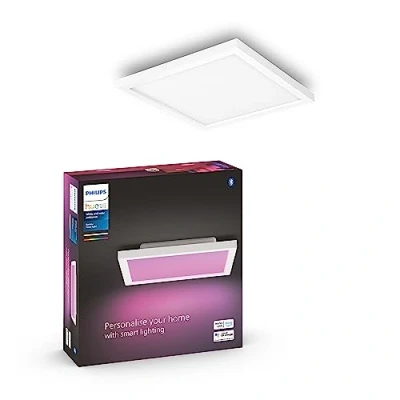 Imagen de Philips Hue Panel Led Inteligente Surimu, 27W 1760 lúmens, Luz Blanca de Cálida a Fría, Compatible con Alexa y Google Home, 30x30cm, Blanco