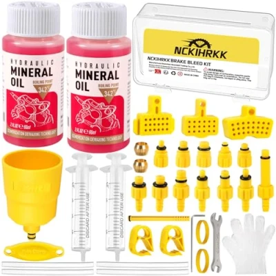 Imagen de NCKIHRKK Kit Sangrado Frenos para Shimano, de Purga MTB Incl. 120 ML Liquido Disco Hidráulicos Magura, Tektro