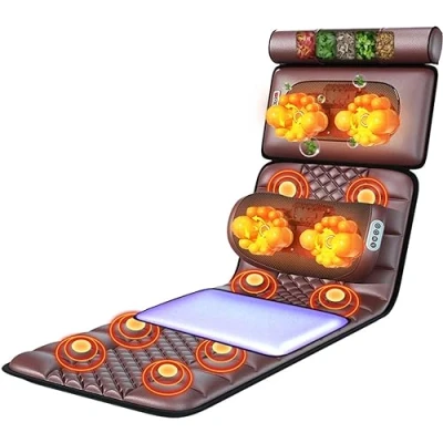 Imagen de Plectrums Esterilla de Masaje con 20 Cabezales Shiatsu para el Cuello, 9 Modos y Niveles, Almohadilla colchón calefactable, cojín masajeador Cuerpo Completo Cuello