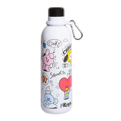 Imagen de Grupo Erik Botella agua acero inoxidable BT21 metálica 500ml con asa, térmica reutilizable Aislamiento doble pared, de Frío/Caliente