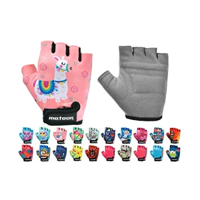 Imagen de Guantes Bicicleta MTB BMX Ciclismo Montaña Carretera Fitness Gimnasio Bici Escalada Senderismo y Otros Deportes Deportivos Sin Dedos para Mujer Hombre (JR M 7 7,5cm, Lama)
