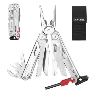 Imagen de FLISSA Alicates Multiusos, 19 en 1 Navaja Multiherramienta de Alicates, Herramienta Accesorios para Camping, Reparación, Senderismo, Incluye Bolsa Portátil