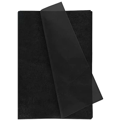 Imagen de YUNJU papel de seda, 30 hojas, regalo, sin MF ni ácidos, tamaño grande 20 x pulgadas, para envolver bocetos decorativos y corte manualidades, color negro