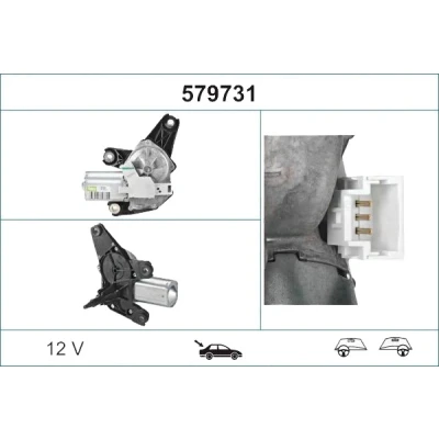 Imagen de VALEO ORIGINAL PART 579731 Motor del Limpiaparabrisas 12 posterior para dirección izquierda/derecha RENAULT: TRAFIC 2 Kasten, Bus norauto,