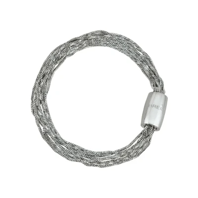 Imagen de BREIL, Colección Magnetica System, Pulsera Pequeña Eclipse para Mujer, de Acero Pulido, con Microcadenas y Práctico Cierre Imán, Ideas Regalos Longitud 19 cm, Color Plata