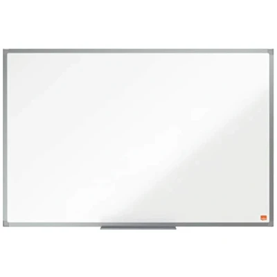 Imagen de Nobo Pizarra Magnética de Acero Vitrificado, 900 x 600 mm, Marco Aluminio, Fijado a la Pared con Montaje en las Esquinas, Bandeja para Rotuladores, Gama Essence, Blanco, 1915451