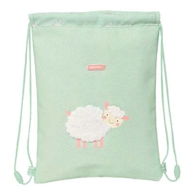 Imagen de Safta Preescolar Ovejita Mochila Saco Plano Junior, Fácil Limpieza, Mochila, Ideal para Niños de Diferentes Edades, Cómoda y Versátil, Calidad Resistencia, 26x1x34 cm, Color Verde
