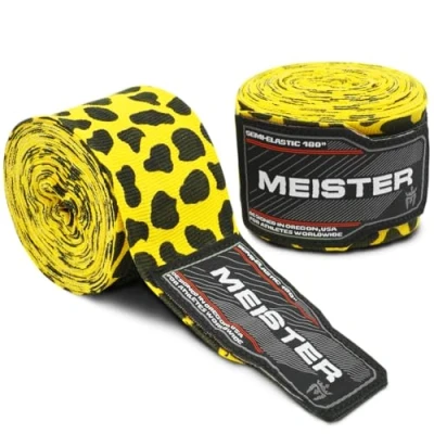 Imagen de Meister Vendas de mano semielásticas para adultos 2 m MMA y boxeo (par) todos los colores, 180&quot; Adult Length, Leopard Spots