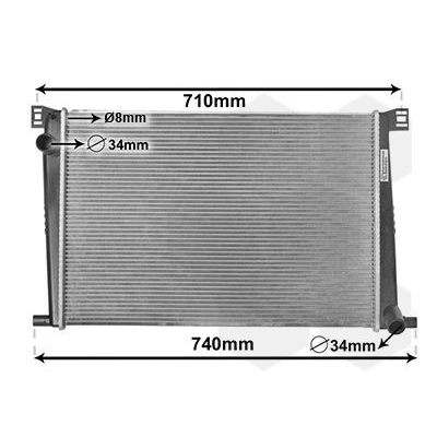 Imagen de VAN WEZEL 06002356 Radiador, refrigeración del motor Aluminio 600 415 16 Aletas soldadas MINI: Clubman, Hatchback, Cabrio