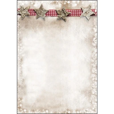 Imagen de SIGEL DP052 Papel navideño, decorado con estrellas de Navidad, color madera, 21 x 29,7 cm, 90g/m², 25 hojas