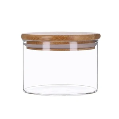 Imagen de Tarros de cristal con tapa bambú, Envases para Alimentos, Cristal, 350 ml 2200 ml, Herméticos, Aptos Lavavajillas, Antipolillas (350 ml)