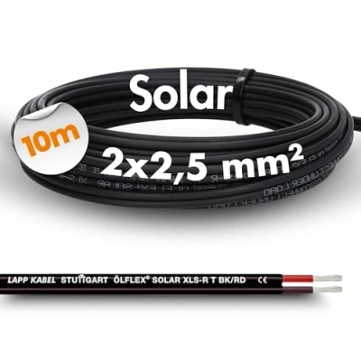Imagen de 10 metros de cable solar Lapp ÖLFLEX XLS R T 2X2,5mm² BK/RD doble