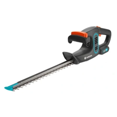 Imagen de GARDENA EasyCut Li 9836 20 Tijeras Cortasetos para arbustos con Potente batería de 14,4 V, Mango ErgoTec y Protector contra Impactos