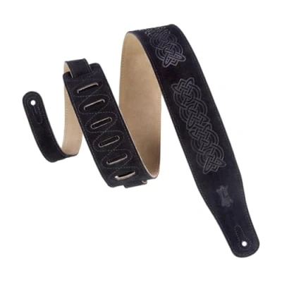 Imagen de Levy&#039;s Leathers MS26CK BLK Correas Para Guitarras Suede Leather Celtic Knot Emboss 2 1/2&quot;&quot; Black&quot;