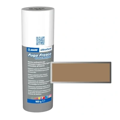 Imagen de Mapei Ultracare FUGA FRESCA 135 POLVO DORADO Pintura polimérica para renovar el color de las juntas cemento Botella 160 gr.
