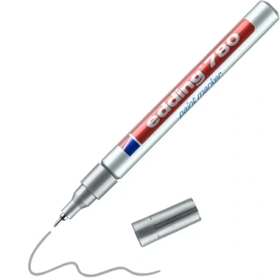Imagen de Edding Glanzlack Marker Sharpie Fino (0.8 mm) 780 Paquete 8 Colores a Elegir Plateado, fein