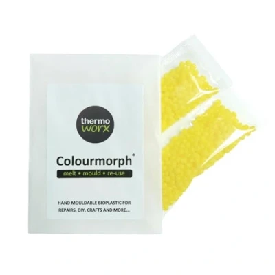 Imagen de Thermoworx Colourmorph. Termoplástico multiusos moldeable a mano, funde, moldea y reutiliza, (amarillo)