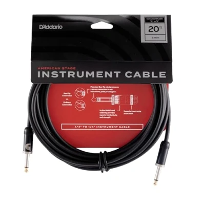 Imagen de D&#039;Addario Guitar Cable Geo Tip for Secure Connection In Line HelioFused Great Natural Tone and Durable Construction,20 Feet/7.62 Meters Straight Ends 1 Pack