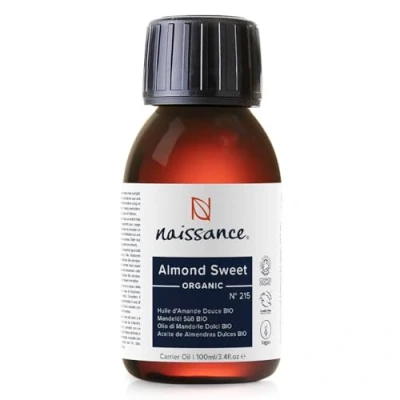 Imagen de Naissance Aceite De Almendras Dulces Prensado en Frio BIO (No 215) 100ml Hidratante Natural Ecológico Pelo, Uñas, Cuerpo, Piel Emoliente Vegetal Orgánico Para Masaje, Jabones, Estrías